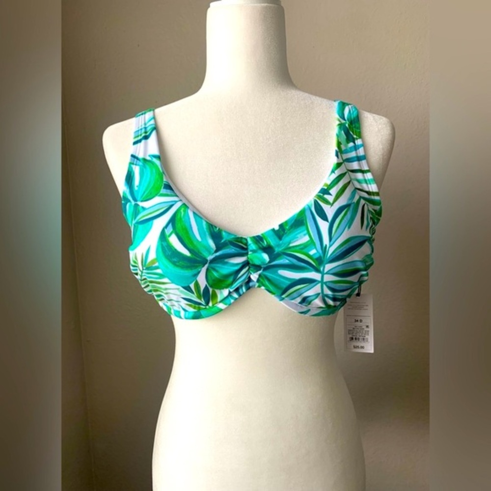Shade & Shore Leaf Pattern Bikini Top